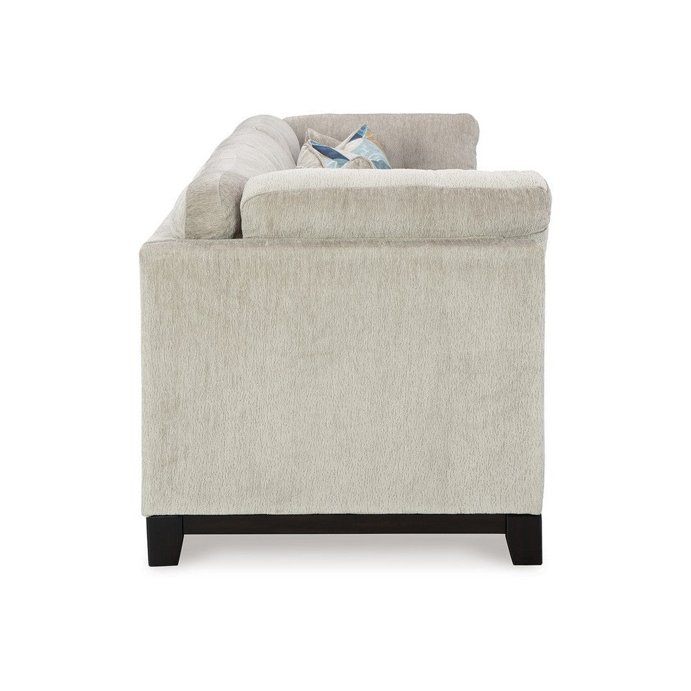 Ashley Maxo Sofa | 100’’ Tufted Ivory Polyester | 5 Accent Throw Pillows BM332966