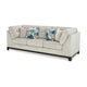 Ashley Maxo Sofa | 100’’ Tufted Ivory Polyester | 5 Accent Throw Pillows BM332966