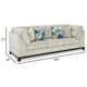 Ashley Maxo Sofa | 100’’ Tufted Ivory Polyester | 5 Accent Throw Pillows BM332966