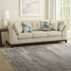 Ashley Maxo Sofa | 100" Tufted Ivory Polyester | 5 Accent Throw Pillows