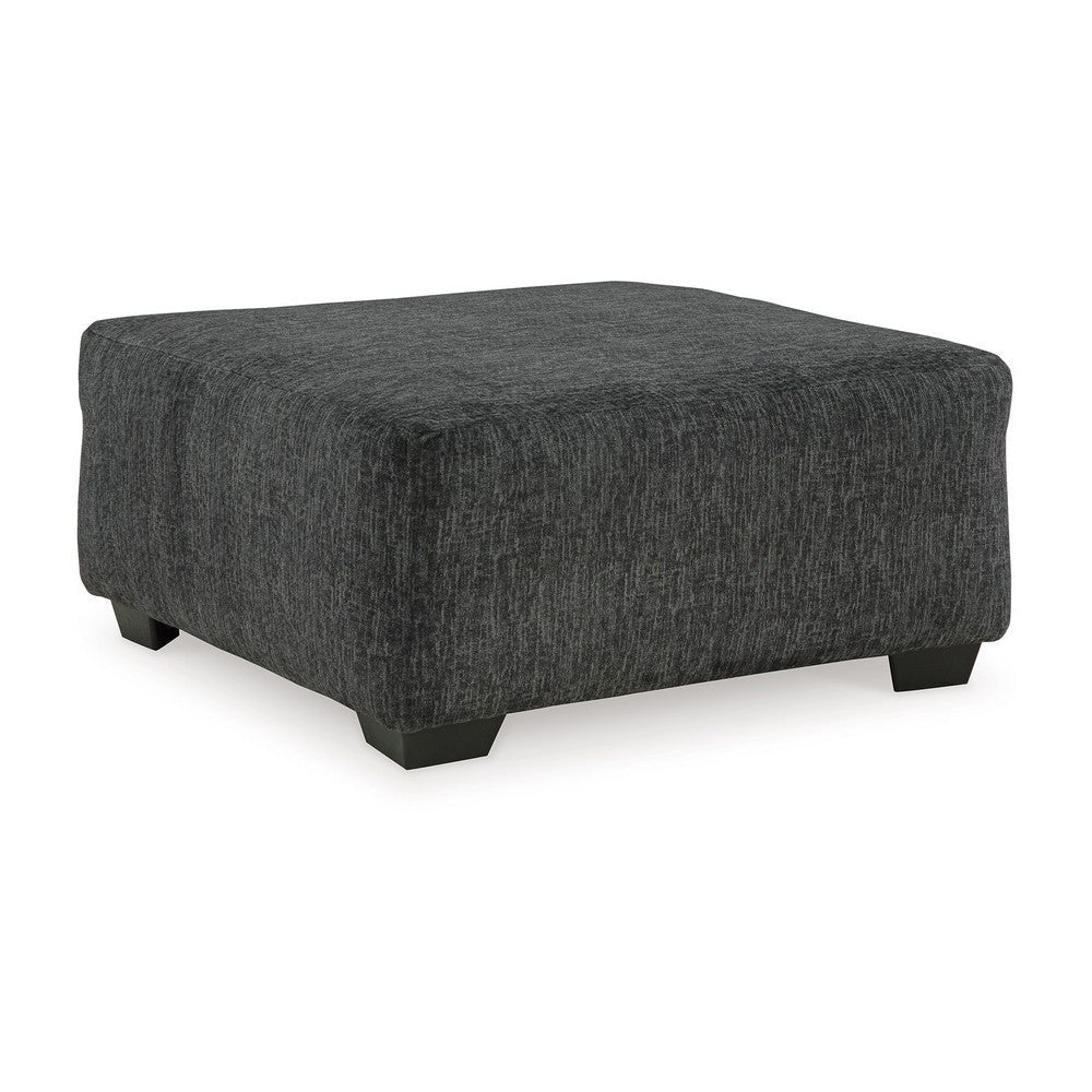 Ashley Accent Ottoman | 40" Square Top | Modern Style Dark Gray Polyester