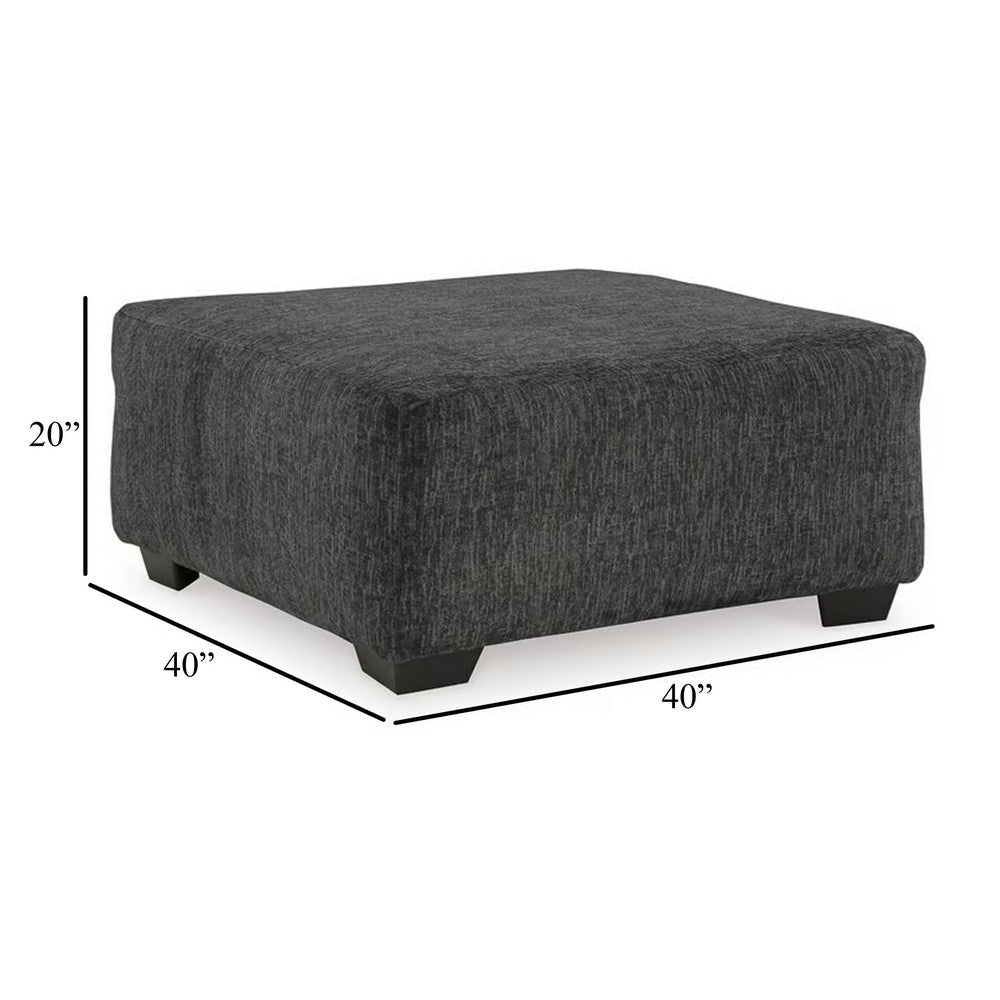 Ashley Accent Ottoman | 40’’ Square Top | Modern Style Dark Gray Polyester BM332971