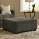 Ashley Accent Ottoman | 40" Square Top | Modern Style Dark Gray Polyester