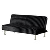 Hini Fold Out Futon Sofa Bed | Rich Black | Modern Chrome Metal Legs BM332982