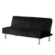 Hini Fold Out Futon Sofa Bed | Rich Black | Modern Chrome Metal Legs BM332982