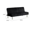 Hini Fold Out Futon Sofa Bed | Rich Black | Modern Chrome Metal Legs BM332982