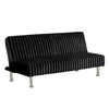 Hini Fold Out Futon Sofa Bed | Rich Black | Modern Chrome Metal Legs BM332982