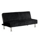 Hini Fold Out Futon Sofa Bed | Rich Black | Modern Chrome Metal Legs BM332982