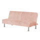 Hini Fold Out Futon Sofa Bed | Light PInk | Modern Chrome Metal Legs