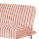 Hini Fold Out Futon Sofa Bed | Light PInk | Modern Chrome Metal Legs
