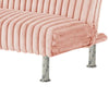 Hini Fold Out Futon Sofa Bed | Light PInk | Modern Chrome Metal Legs