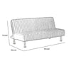 Hini Fold Out Futon Sofa Bed | Light PInk | Modern Chrome Metal Legs