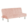 Hini Fold Out Futon Sofa Bed | Light PInk | Modern Chrome Metal Legs