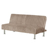 Hini Fold Out Futon Sofa Bed | Taupe Brown | Modern Chrome Metal Legs BM332986