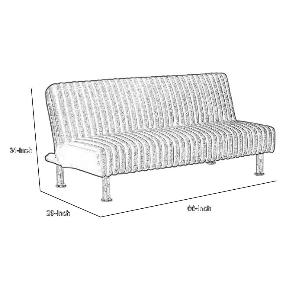 Hini Fold Out Futon Sofa Bed | Taupe Brown | Modern Chrome Metal Legs BM332986