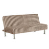 Hini Fold Out Futon Sofa Bed | Taupe Brown | Modern Chrome Metal Legs BM332986