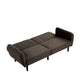 Arz Fold Out Futon Sofa Bed | Dark Brown | Retro Channel Tufted Back BM332987
