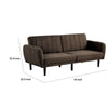 Arz Fold Out Futon Sofa Bed | Dark Brown | Retro Channel Tufted Back BM332987