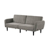 Arz Fold Out Futon Sofa Bed | Light Gray | Retro Channel Tufted Back BM332988