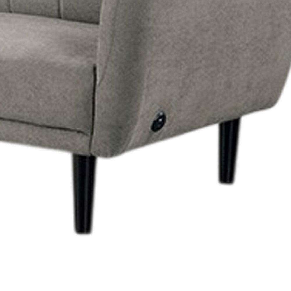 Arz Fold Out Futon Sofa Bed | Light Gray | Retro Channel Tufted Back BM332988