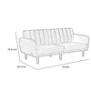 Arz Fold Out Futon Sofa Bed | Light Gray | Retro Channel Tufted Back BM332988
