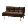 Sar Fold Out Futon Sofa Bed | Tufted Dark Brown Microfiber | Chrome BM332989