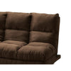 Sar Fold Out Futon Sofa Bed | Tufted Dark Brown Microfiber | Chrome BM332989