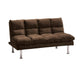 Sar Fold Out Futon Sofa Bed | Tufted Dark Brown Microfiber | Chrome BM332989
