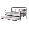Tes Daybed with Pull Out Trundle | Classic Black Metal Open Frame