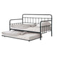 Tes Daybed with Pull Out Trundle | Classic Black Metal Open Frame