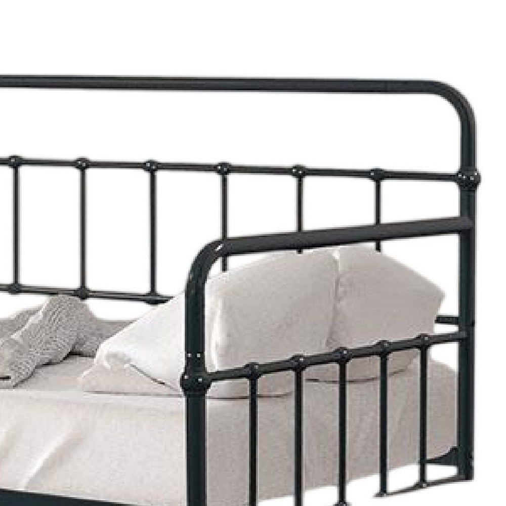 Tes Daybed with Pull Out Trundle | Classic Black Metal Open Frame