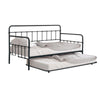 Tes Daybed with Pull Out Trundle | Classic Black Metal Open Frame