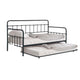 Tes Daybed with Pull Out Trundle | Classic Black Metal Open Frame