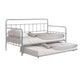 Tes Daybed with Pull Out Trundle | Classic Silver Metal Open Frame