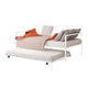 Ham Daybed with Pull Out Trundle | White Slatted Open Metal Frame