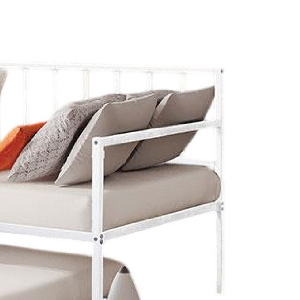 Ham Daybed with Pull Out Trundle | White Slatted Open Metal Frame