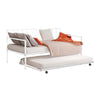 Ham Daybed with Pull Out Trundle | White Slatted Open Metal Frame