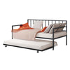 Ham Daybed with Pull Out Trundle | Black Slatted Open Metal Frame