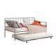 Ham Daybed with Pull Out Trundle | Silver Slatted Open Metal Frame