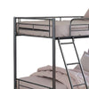 Cet Twin Over Twin Bunk Bed | Black Metal | Attached Angled Ladder