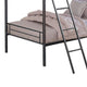 Cet Twin Over Twin Bunk Bed | Black Metal | Attached Angled Ladder