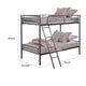 Cet Twin Over Twin Bunk Bed | Black Metal | Attached Angled Ladder