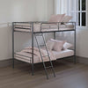 Cet Twin Over Twin Bunk Bed | Black Metal | Attached Angled Ladder