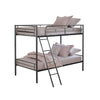 Cet Twin Over Twin Bunk Bed | Black Metal | Attached Angled Ladder