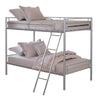 Cet Twin Over Twin Bunk Bed | Silver Metal Frame | Attached Ladder