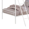 Cet Twin Over Twin Bunk Bed | White Metal | Attached Angled Ladder