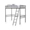 Mylz Twin Loft Bed | Black Metal Frame with Attached Angled Ladder