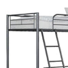 Mylz Twin Loft Bed | Black Metal Frame with Attached Angled Ladder