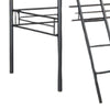 Mylz Twin Loft Bed | Black Metal Frame with Attached Angled Ladder