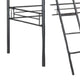 Mylz Twin Loft Bed | Black Metal Frame with Attached Angled Ladder